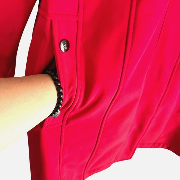 Womens Coat Plus Size 16 W Extra Large Red Hooded Gorpcore Jacket Preppy** - Picture 8 of 8